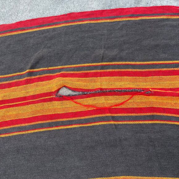 Vintage Poncho Cape Striped Finnish Textile Rug Bohemian decor - Picture 9 of 13